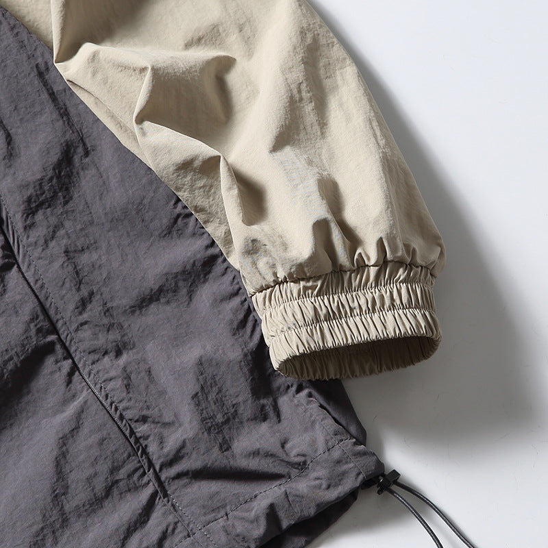 韓国ファッション SELCA-Patchwork Half Pocket Decoration Lapel Sweatshirt-mselca2024ss-091-016