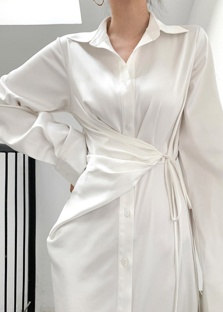 韓国ファッション SELCA-ウエストマークサテンワンピース-2023ss-op-08