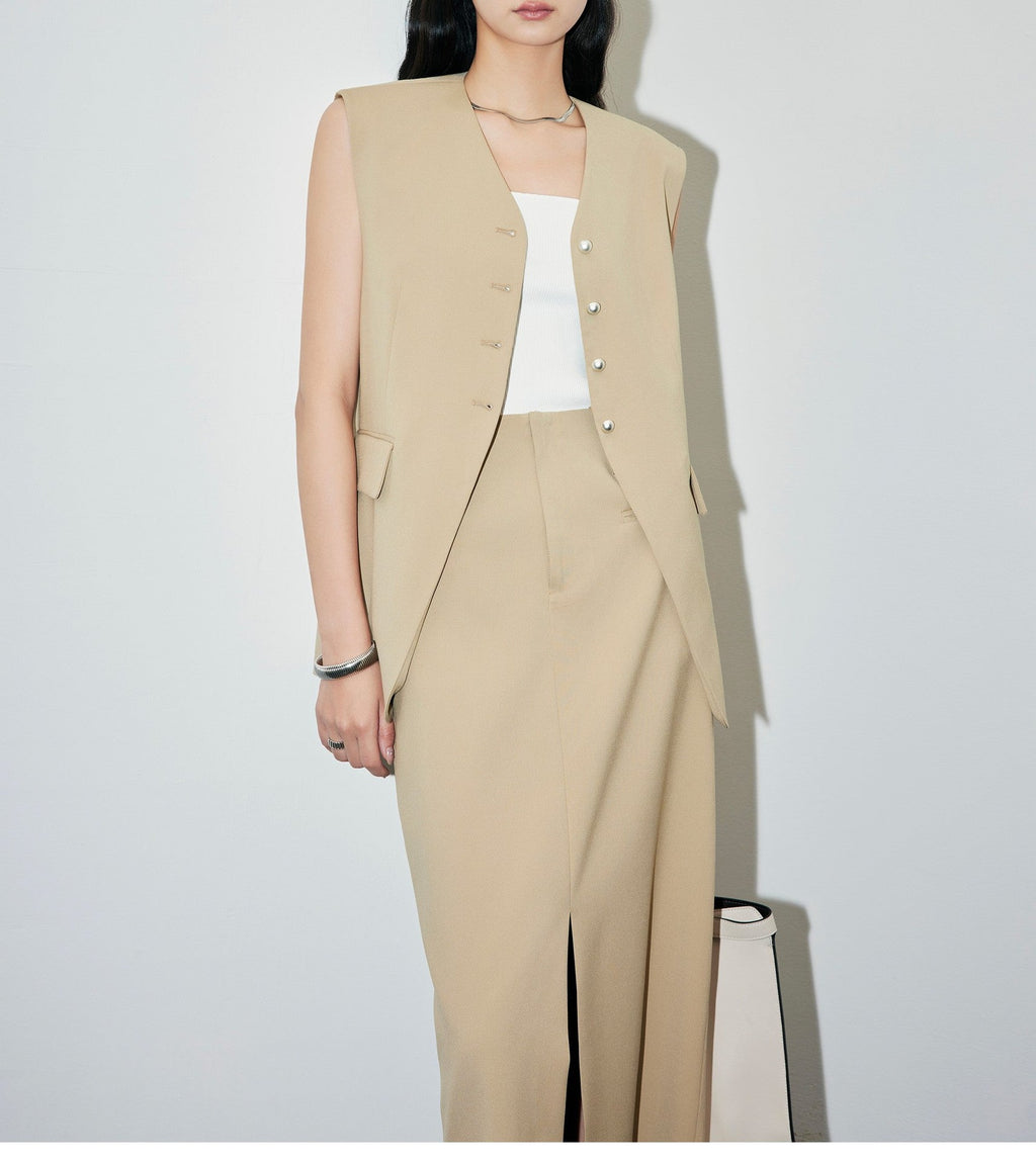 韓国ファッション SELCA-Vネック ノースリーブスリーピース-2024ss-0019-017