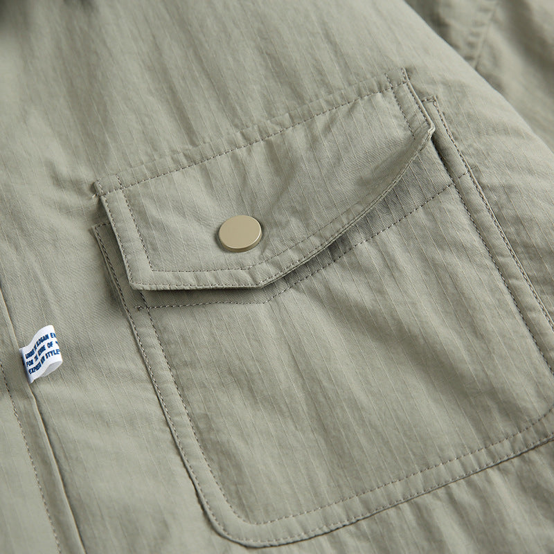 韓国ファッション SELCA-cotton quilted casual shirt-mselca2024ss-095-013