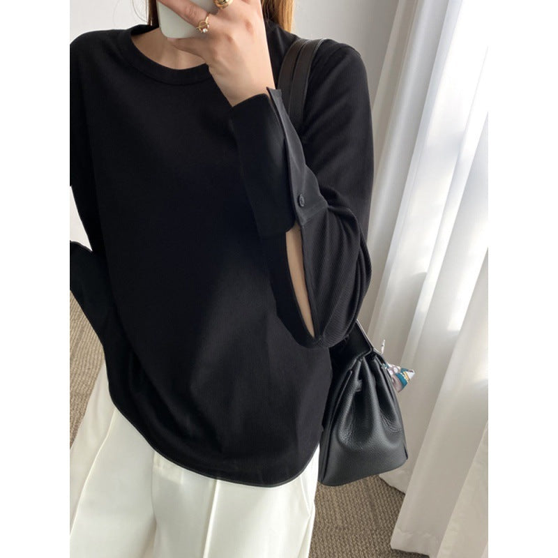 韓国ファッション SELCA-デザインスリーブカジュアルシャツ-2024ss-008-03