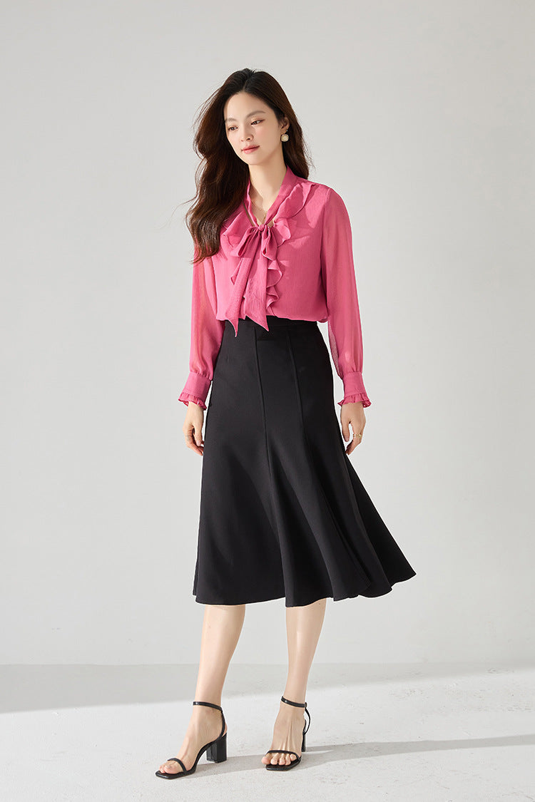 韓国ファッション SELCA-フリルリボンシャツ-2024ss-104-09