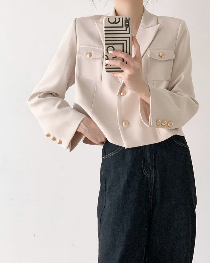 韓国ファッション SELCA-ゴールドボタンジャケット-2023ss-ou20-08