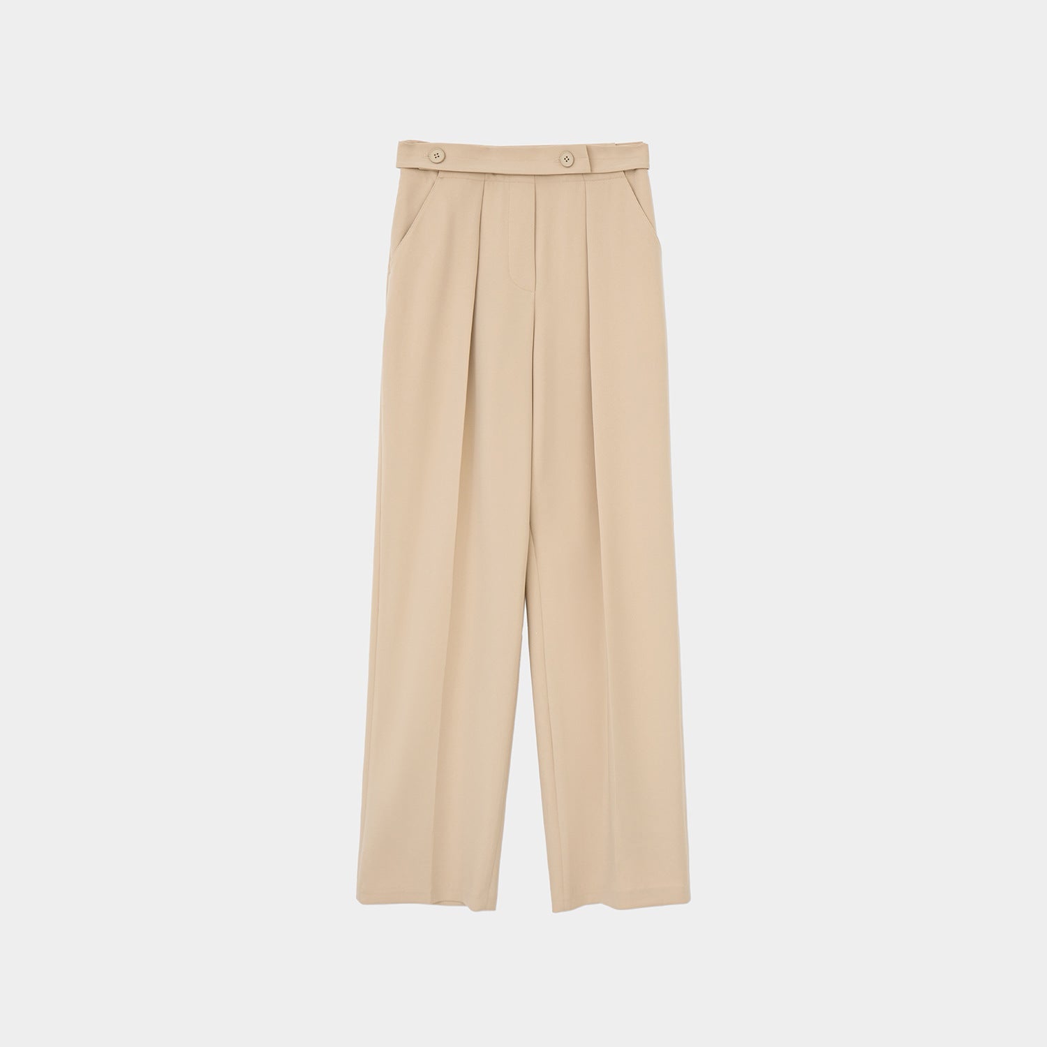 韓国ファッション SELCA-ビッグレディースパンツセットカジュアル、スタイリッシュ、クール、ツイル、ミニマリスト、ハイエンド、スリットトップ、ハイウエスト、ストレートパンツセット、サマー-2024ss-170-09