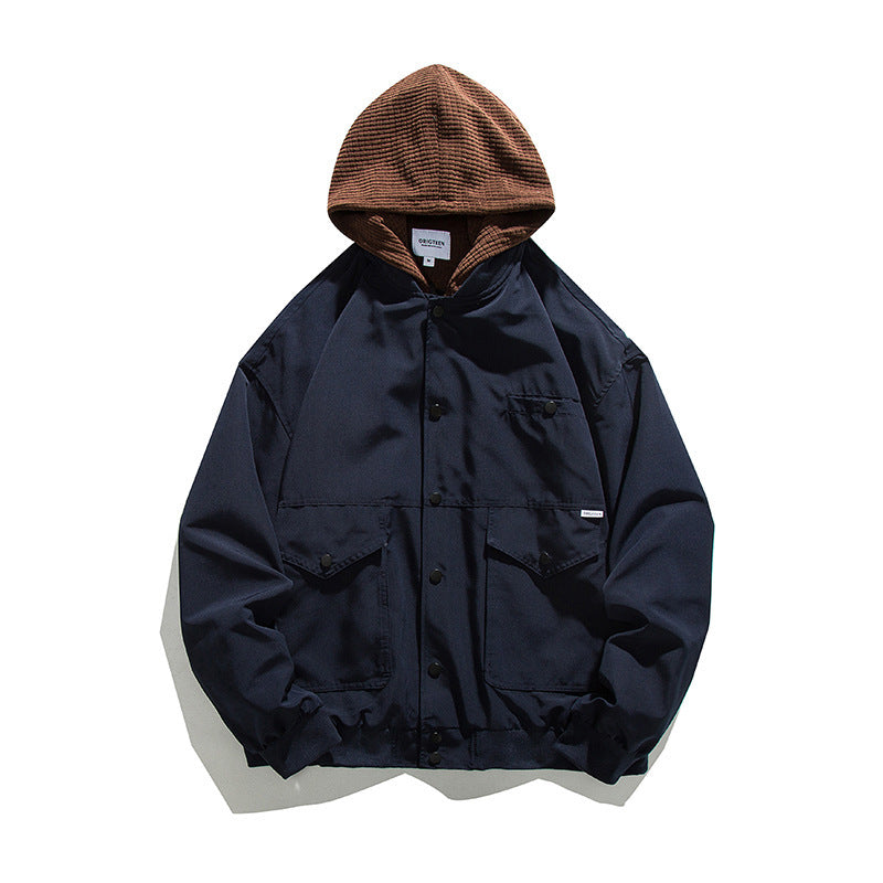 韓国ファッション SELCA-Different material hoodie blouson-mselca2024ss-026-02