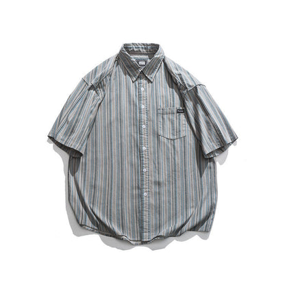 韓国ファッション SELCA-city boy vertical striped casual shirt-mselca2024ss-081-02