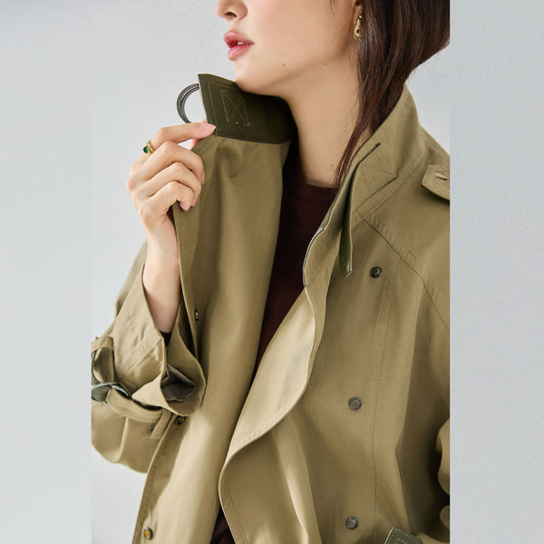韓国ファッション SELCA-スタンドカラーショートトレンチコート-2024ss-ou8-02