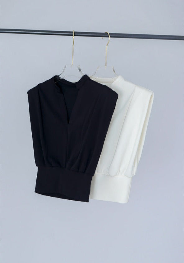 韓国ファッション SELCA-ノースリーブvネックトップス-2024ss-0057-01