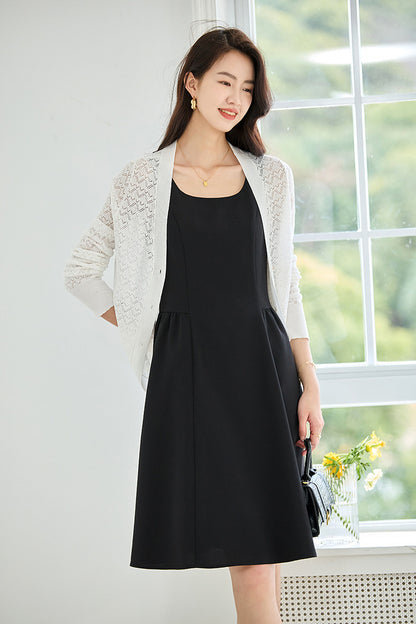 韓国ファッション SELCA-ブラックAラインスカート-2024ss-79-010