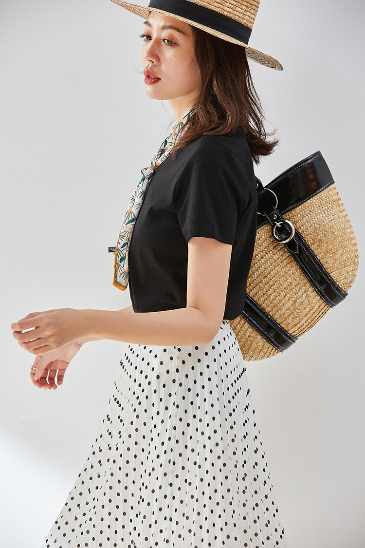 韓国ファッション SELCA-ラウンドネックTシャツ-2024ss-119-011