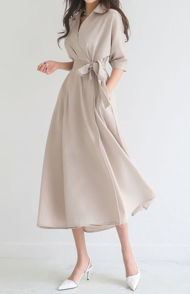 韓国ファッション SELCA-ハイウエストAラインロングワンピース-2023ss-op31-03