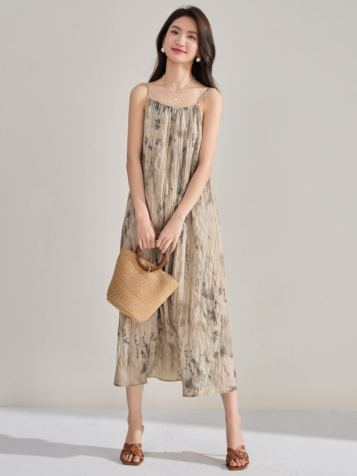 韓国ファッション SELCA-プリーツキャミドレス-2024ss-147-04