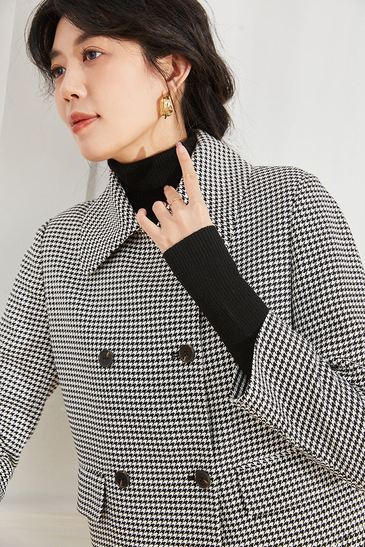 韓国ファッション SELCA-千鳥柄モノトーンジャケット-2024ss-ou24-010