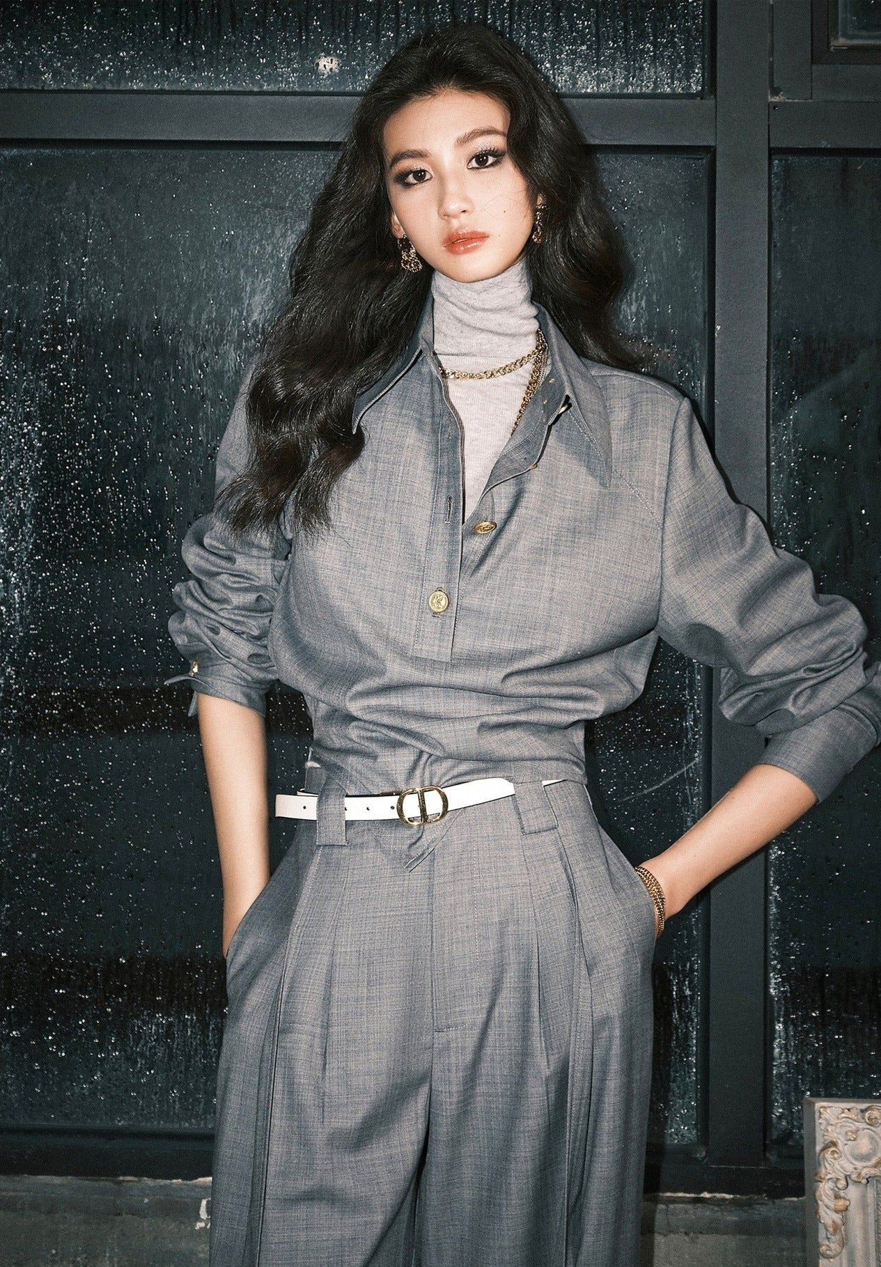 韓国ファッション SELCA-ゴールドアクセントセットアップ(トップス)-2024ss-67-02