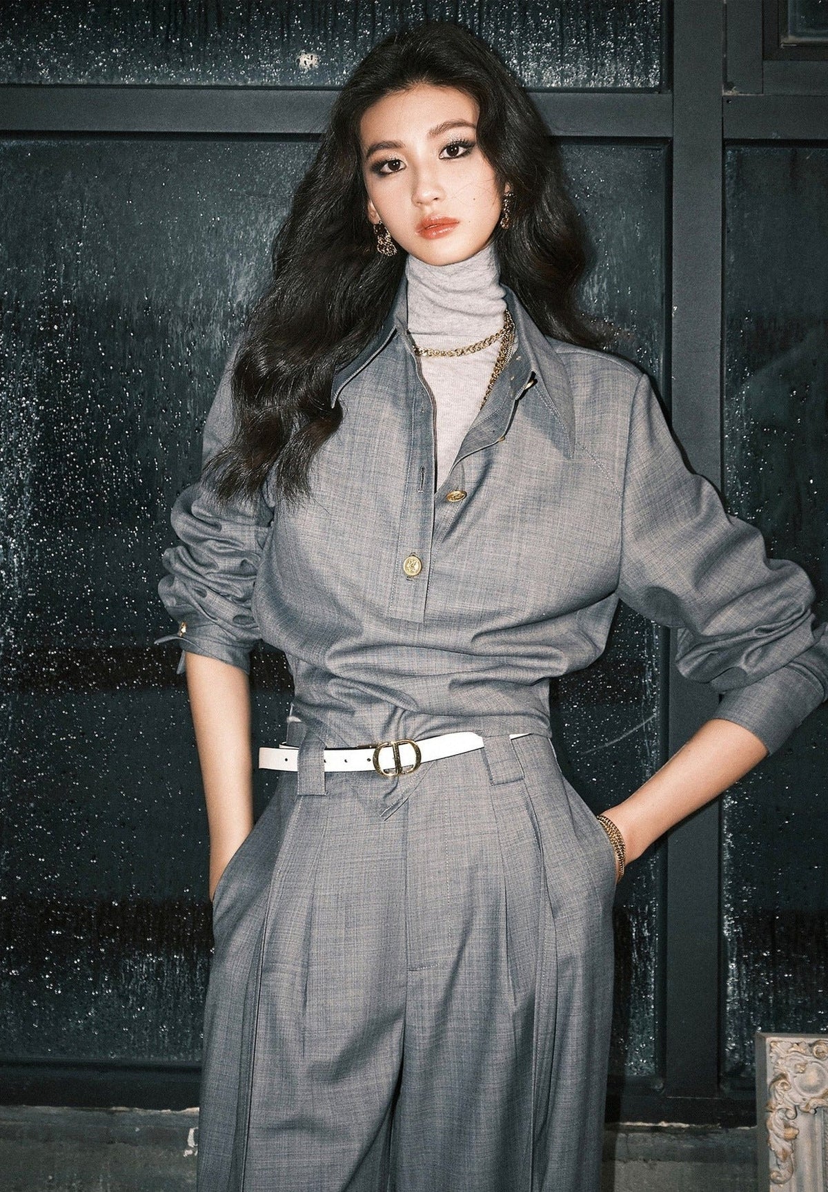 韓国ファッション SELCA-ゴールドアクセントセットアップ（トップス）-2024ss-67-02
