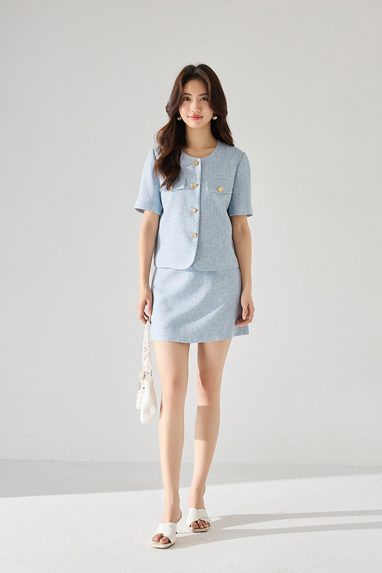 ハーフスリーブフレグランスセットアップスカート