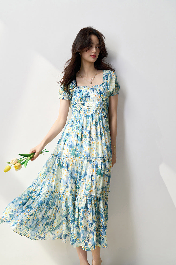 韓国ファッション SELCA-フレンチブルーデイジーワンピース-2024ss-89-06