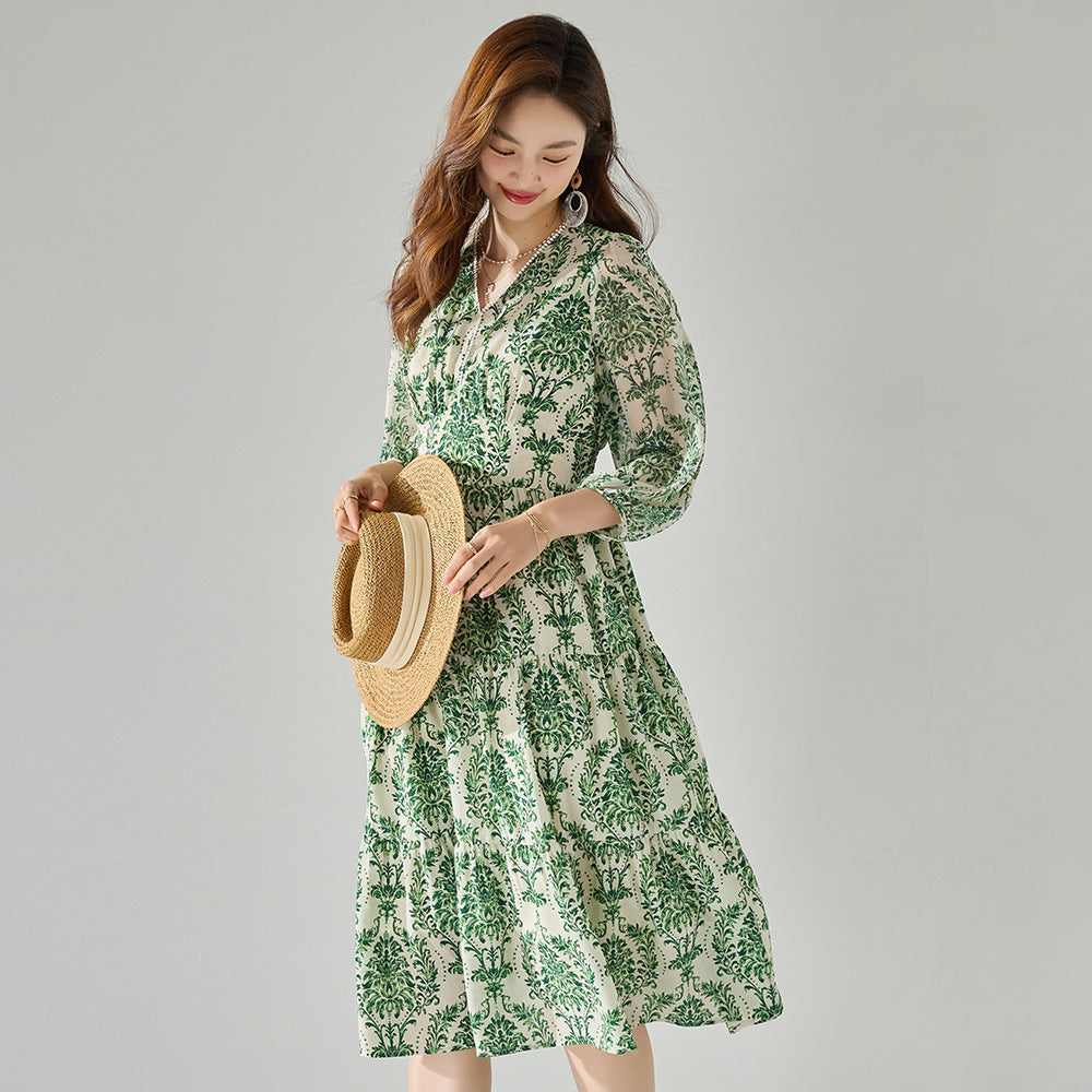 韓国ファッション SELCA-リゾートボタニカルワンピース-2024ss-105-02