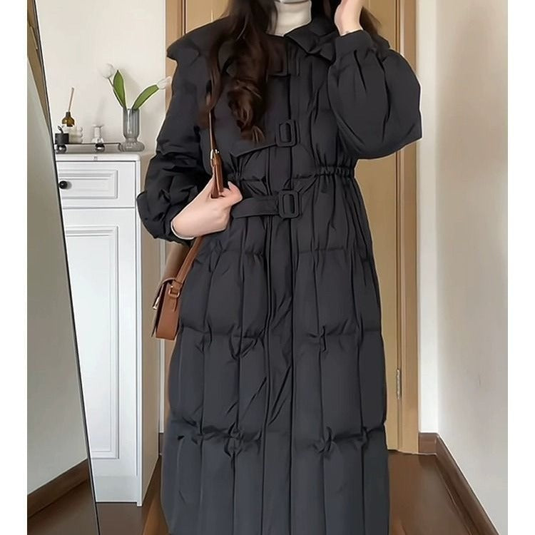 韓国ファッション SELCA-ベルト付きロングダウンコート-2023aw-ou41-01