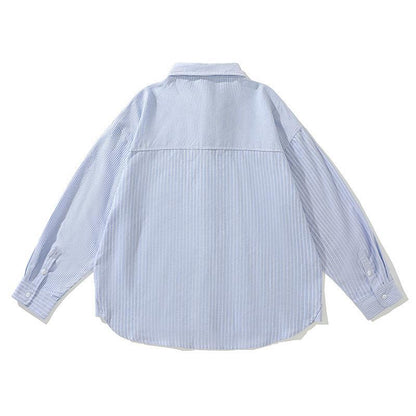 韓国ファッション SELCA-blue striped shirt-mselca2024ss-009-05
