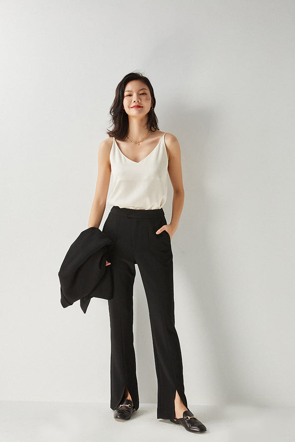 韓国ファッション SELCA-フロントスリットロングフレアパンツ-2024ss-pt1-03