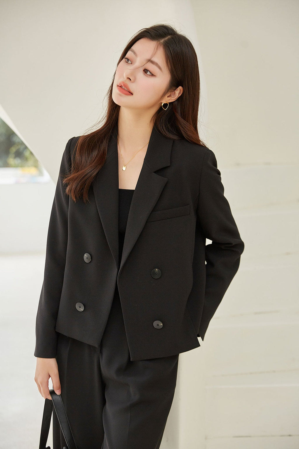 韓国ファッション SELCA-スモールブラックスーツジャケット-2023aw-ot22-010