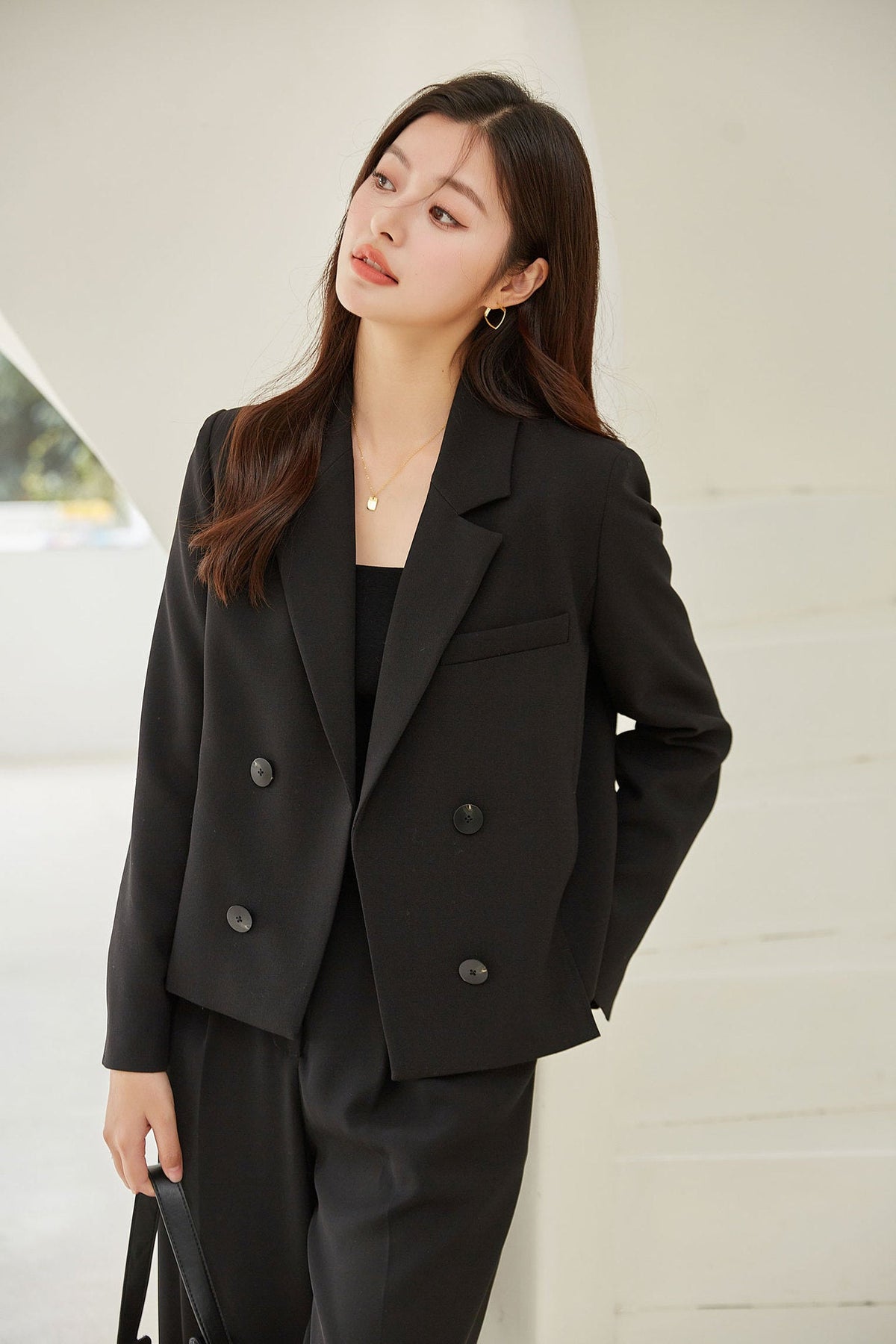 韓国ファッション SELCA-スモールブラックスーツジャケット-2023aw-ot22-010