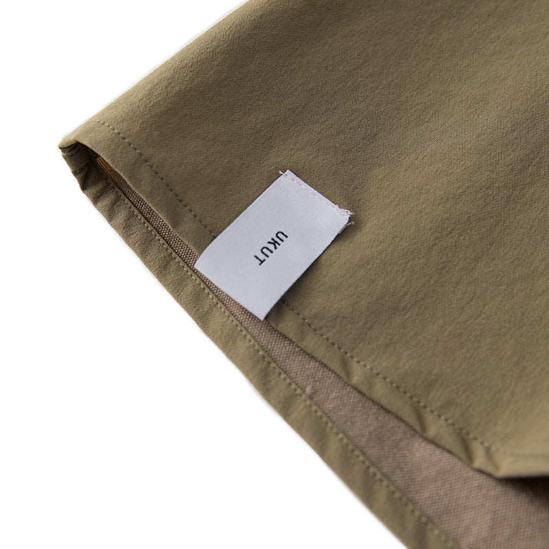 韓国ファッション SELCA-half zip double pocket shirt-mselca2024ss-097-015