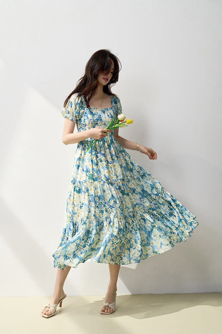 韓国ファッション SELCA-フレンチブルーデイジーワンピース-2024ss-89-09