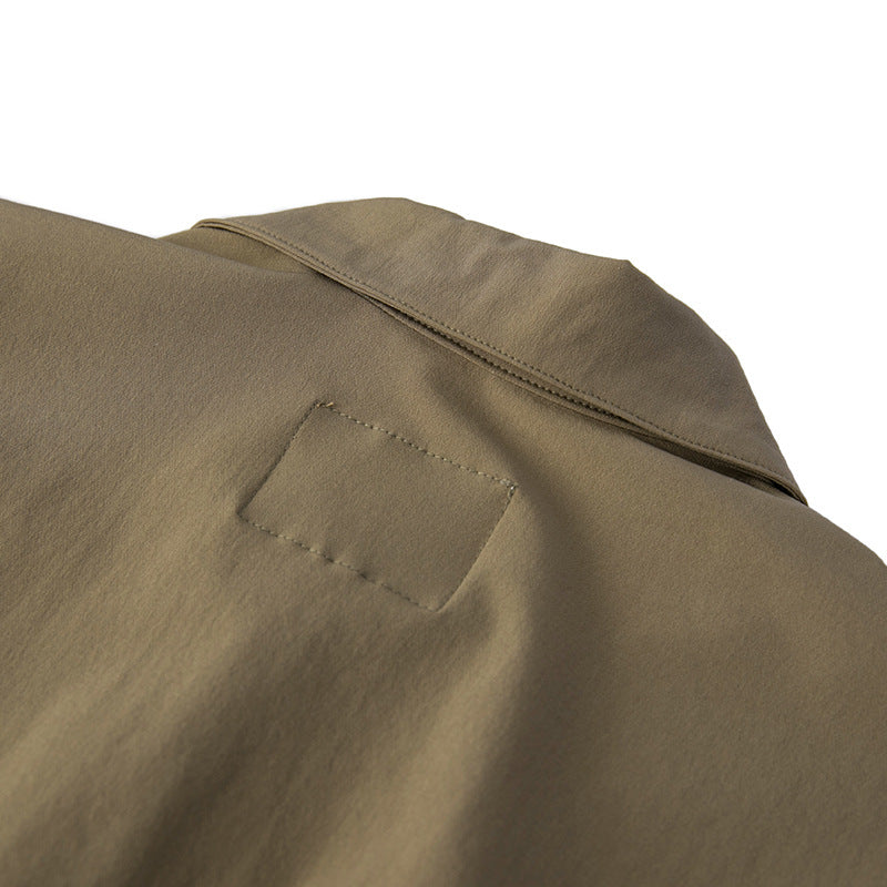 韓国ファッション SELCA-half zip double pocket shirt-mselca2024ss-097-018