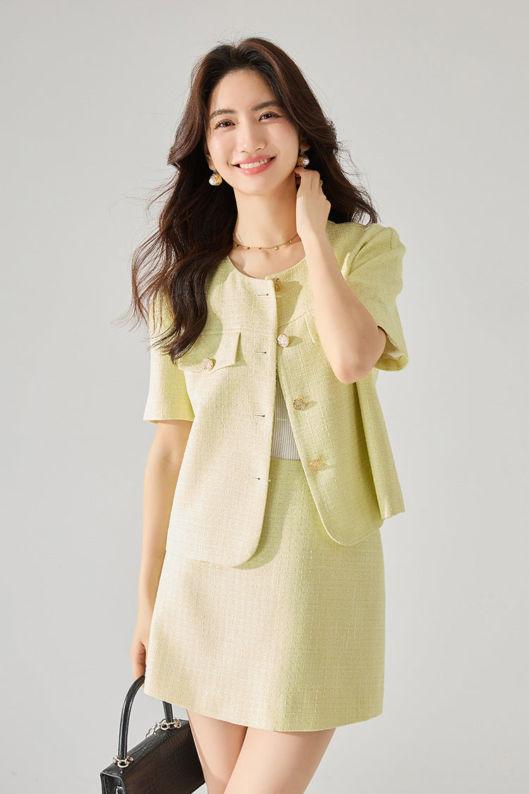 ハーフスリーブフレグランスセットアップジャケット