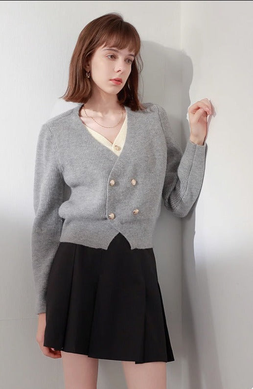 韓国ファッション SELCA-ダブルボタンカーディガン-2023aw-tp49-04