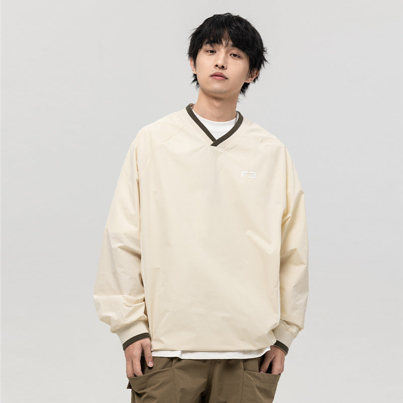 韓国ファッション SELCA-solid color retro loose pullover-forn3-2024chun-xin-zuo-soritudokararetororuzuvnetukusupakahe-ci-xiu-rogopuruobatotupumenzu-08