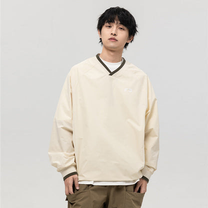 solid color retro loose pullover