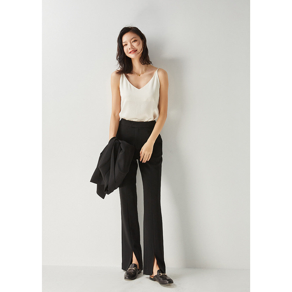 韓国ファッション SELCA-フロントスリットロングフレアパンツ-2024ss-pt1-07