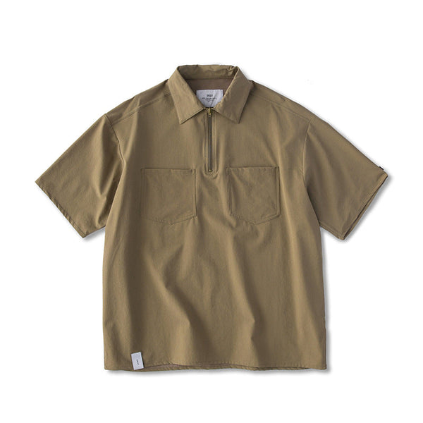 韓国ファッション SELCA-half zip double pocket shirt-mselca2024ss-097-09