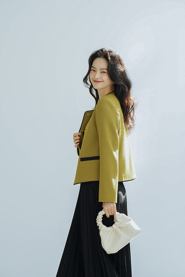 韓国ファッション SELCA-フレンチバイカラージャケット-2024ss-ou11-08