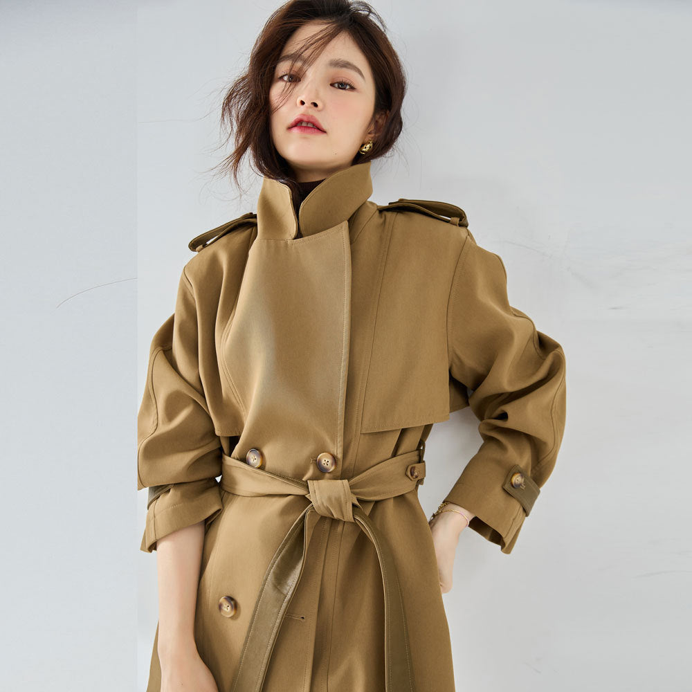 韓国ファッション SELCA-シャイニースリーブショートトレンチコート-2024ss-ou9-03