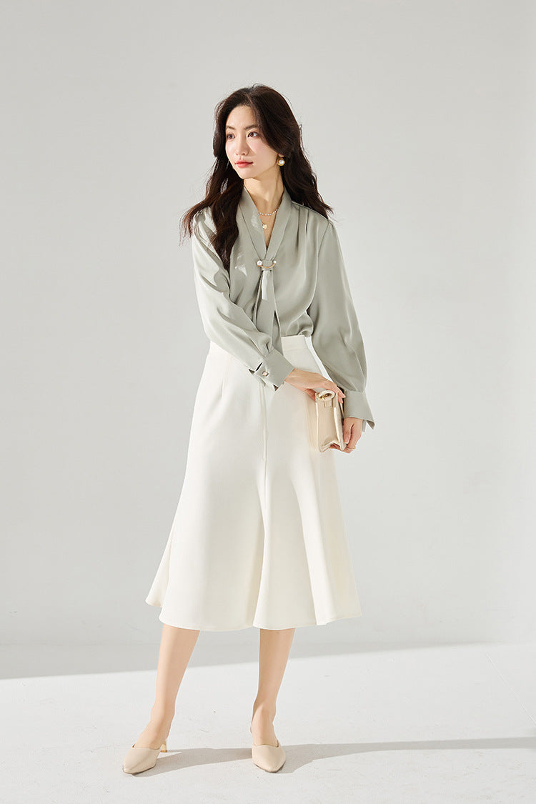 韓国ファッション SELCA-タックフレアスカート-2024ss-102-018