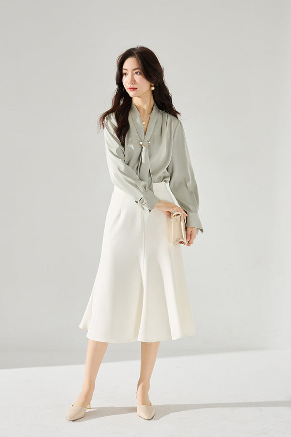 韓国ファッション SELCA-タックフレアスカート-2024ss-102-018
