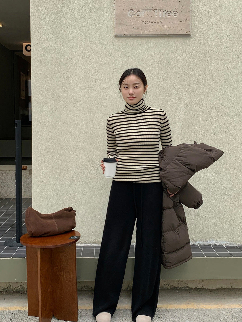 韓国ファッション SELCA-リブタートルニット-2023aw-tp20-018