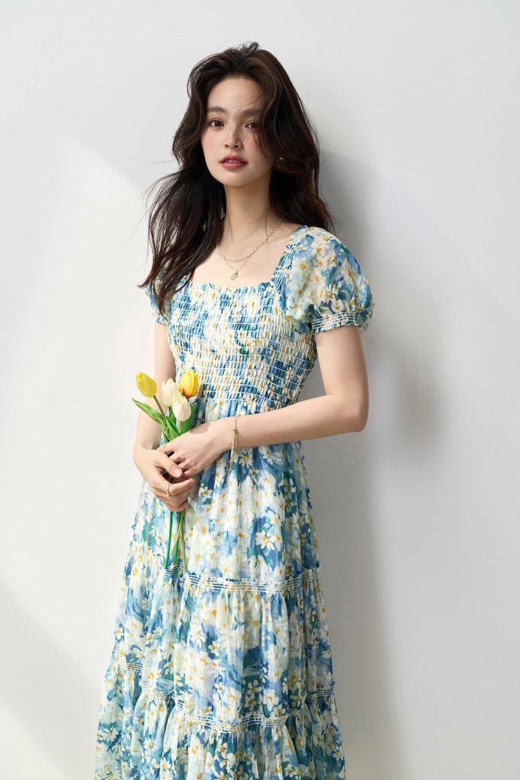 韓国ファッション SELCA-フレンチブルーデイジーワンピース-2024ss-89-07