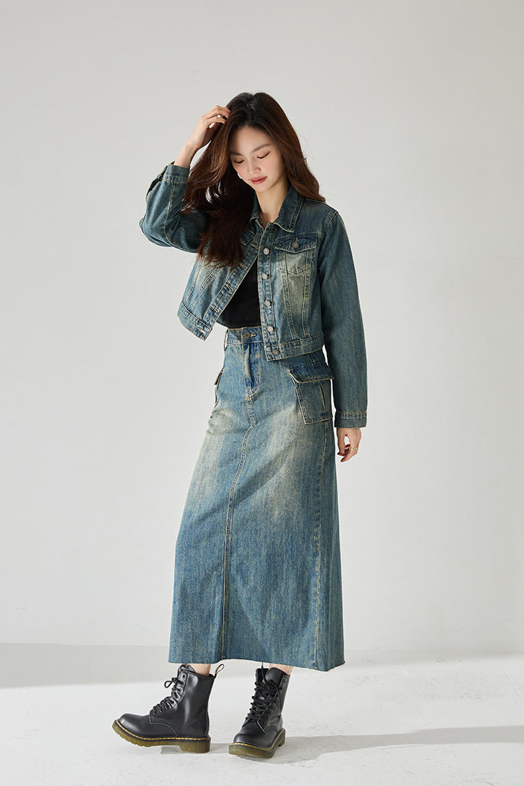 韓国ファッション SELCA-ツーピースデニムスーツ-2024ss-82-012
