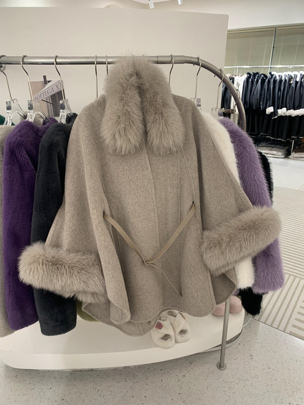 韓国ファッション SELCA-ファーカシミアウールケープコート-2023aw-ou39-018