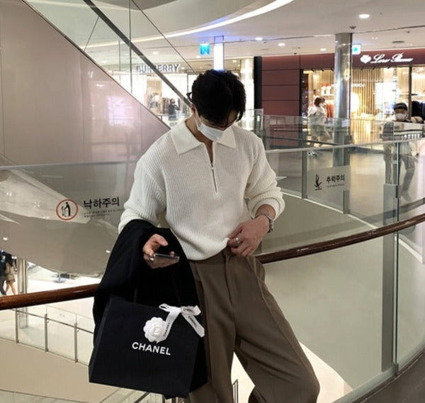 韓国ファッション SELCA-half zip light sweater-2024ss-tp05-09