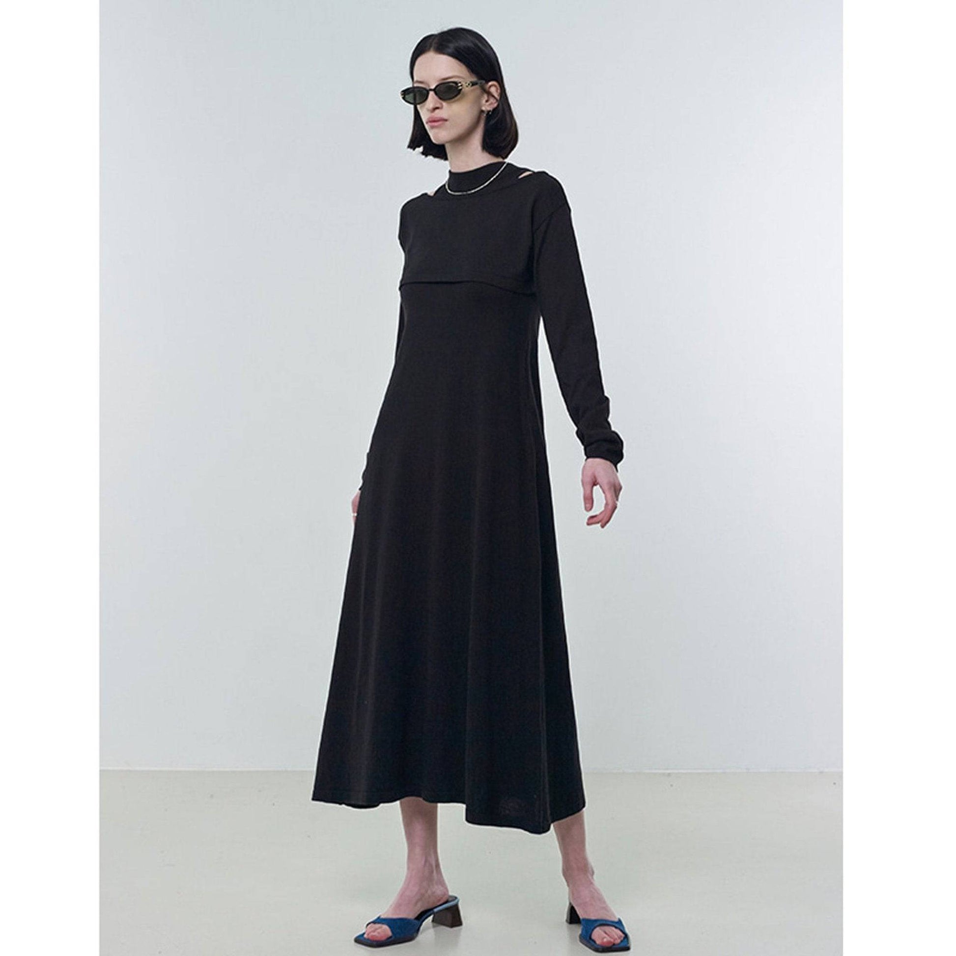 韓国ファッション SELCA-ボレロレイヤードニットワンピース-2023ss-op48-01