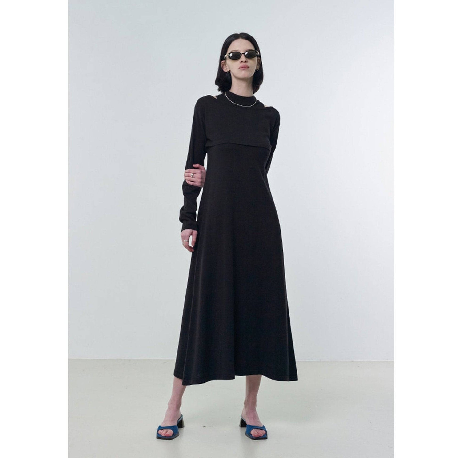 韓国ファッション SELCA-ボレロレイヤードニットワンピース-2023ss-op48-03