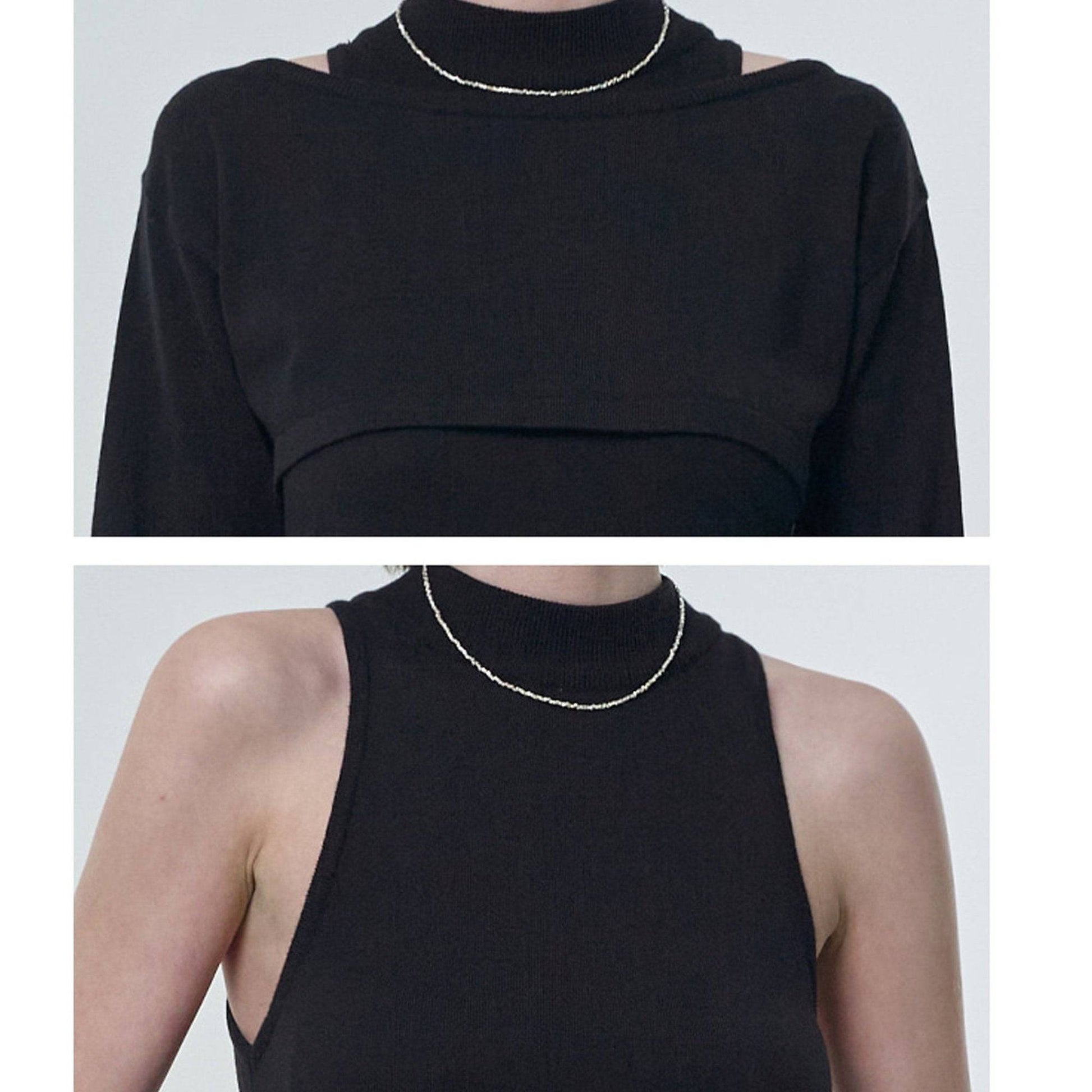 韓国ファッション SELCA-ボレロレイヤードニットワンピース-2023ss-op48-07