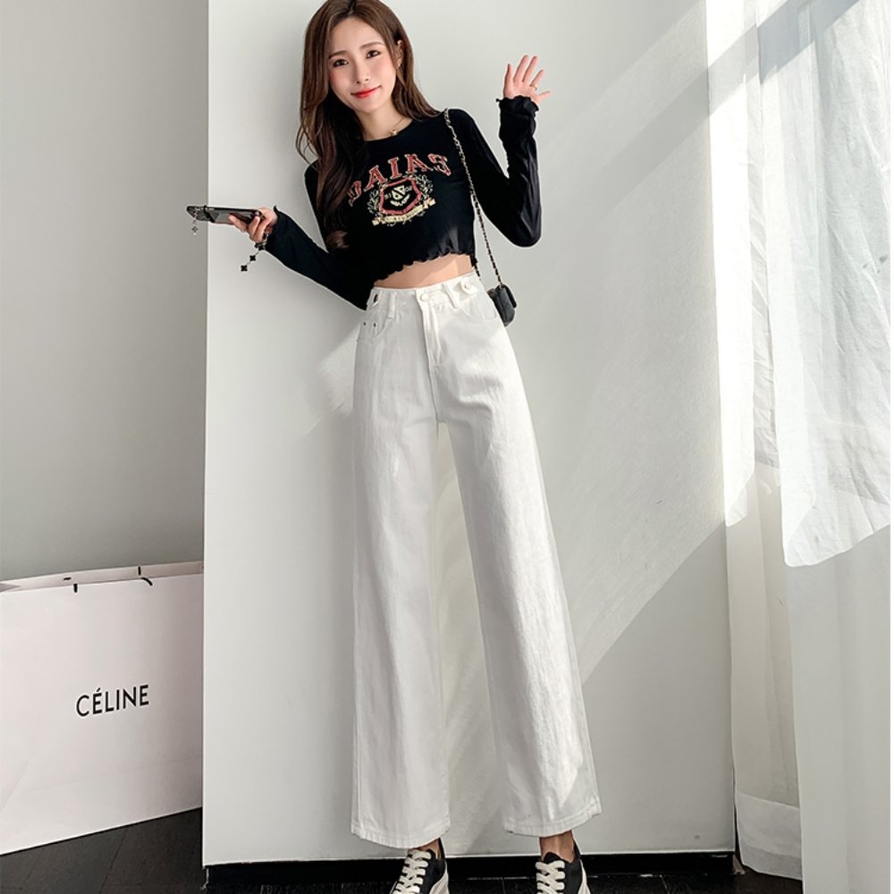 韓国ファッション SELCA-ストレートホワイトデニム-2023ss-pt24-03