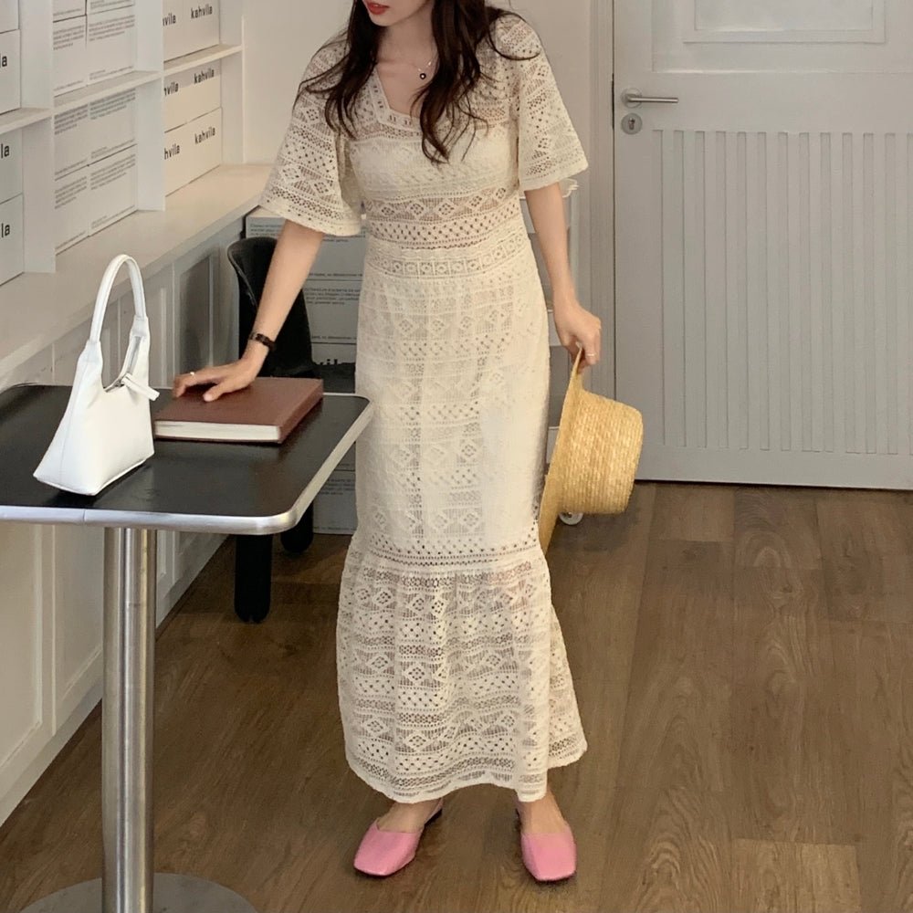 韓国ファッション SELCA-フレンチクロシェワンピース-2023ss-op43-015